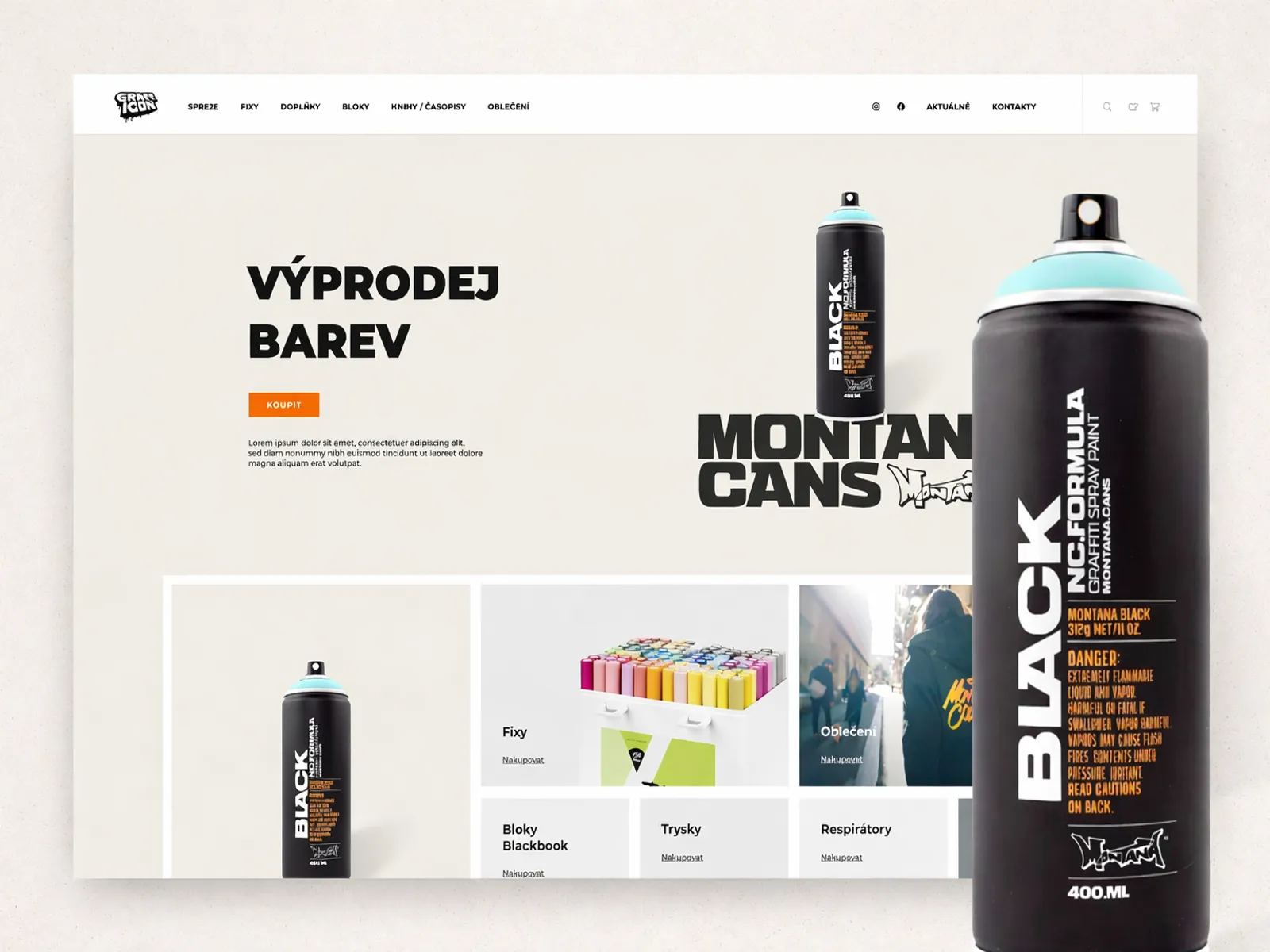 Realizace eshopu výtvarné potřeby