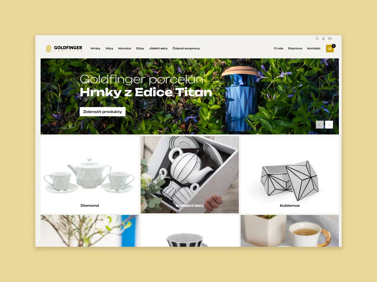 Vytvoření eshopu Goldfinger Porcelán