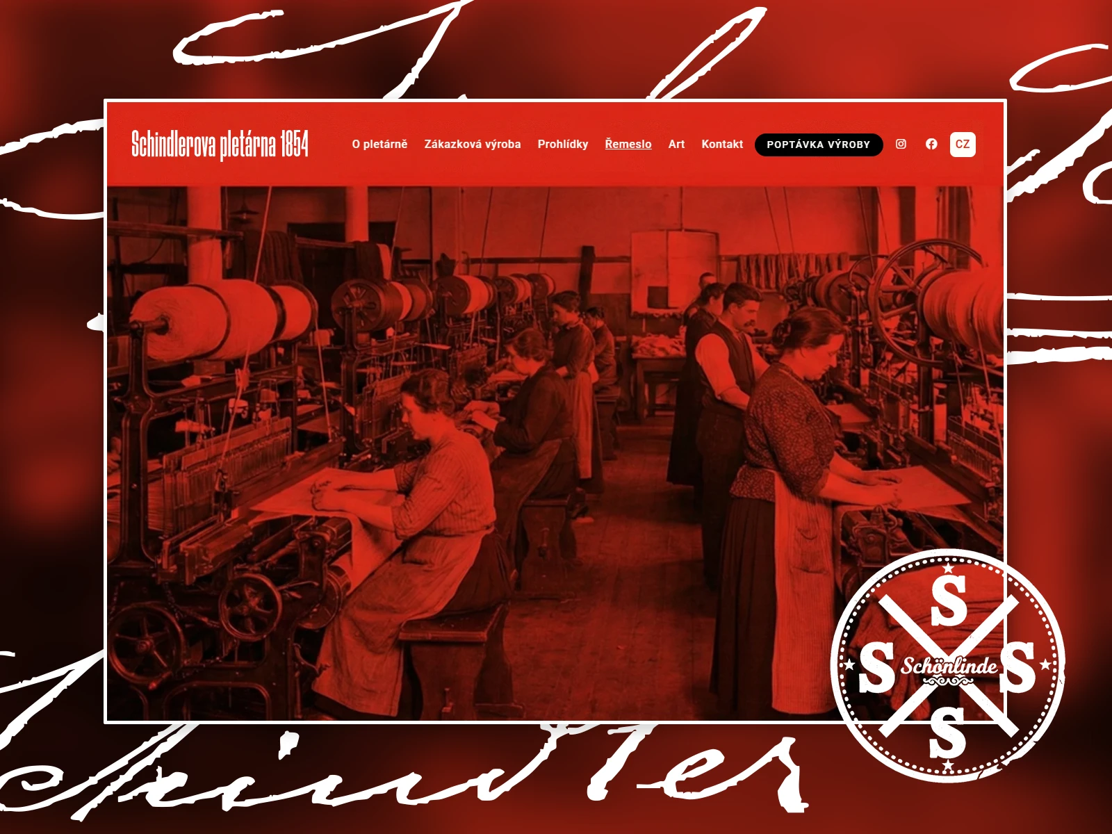 Firemní web pro Shindlerovy pletárny